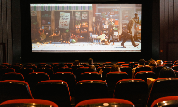 Cinema screen and chairs 
